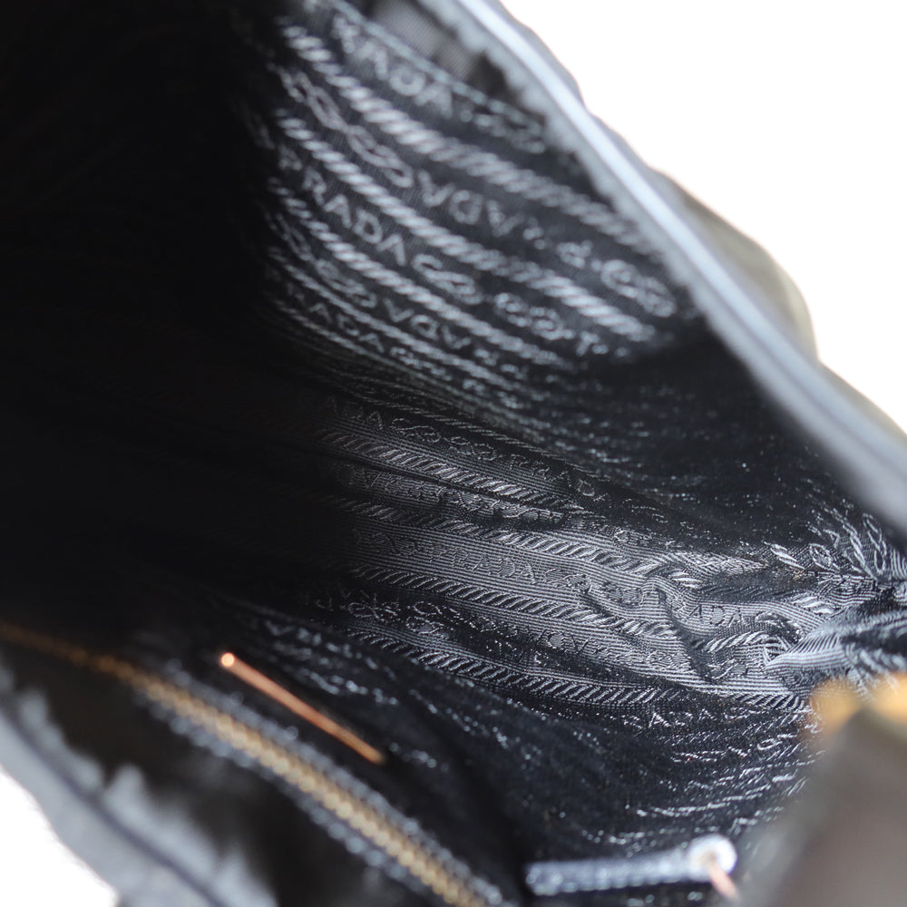 Rare Prada Vintage Black Nylon Tessuto Reversible Rose Gold Turn lock Hobo Bag