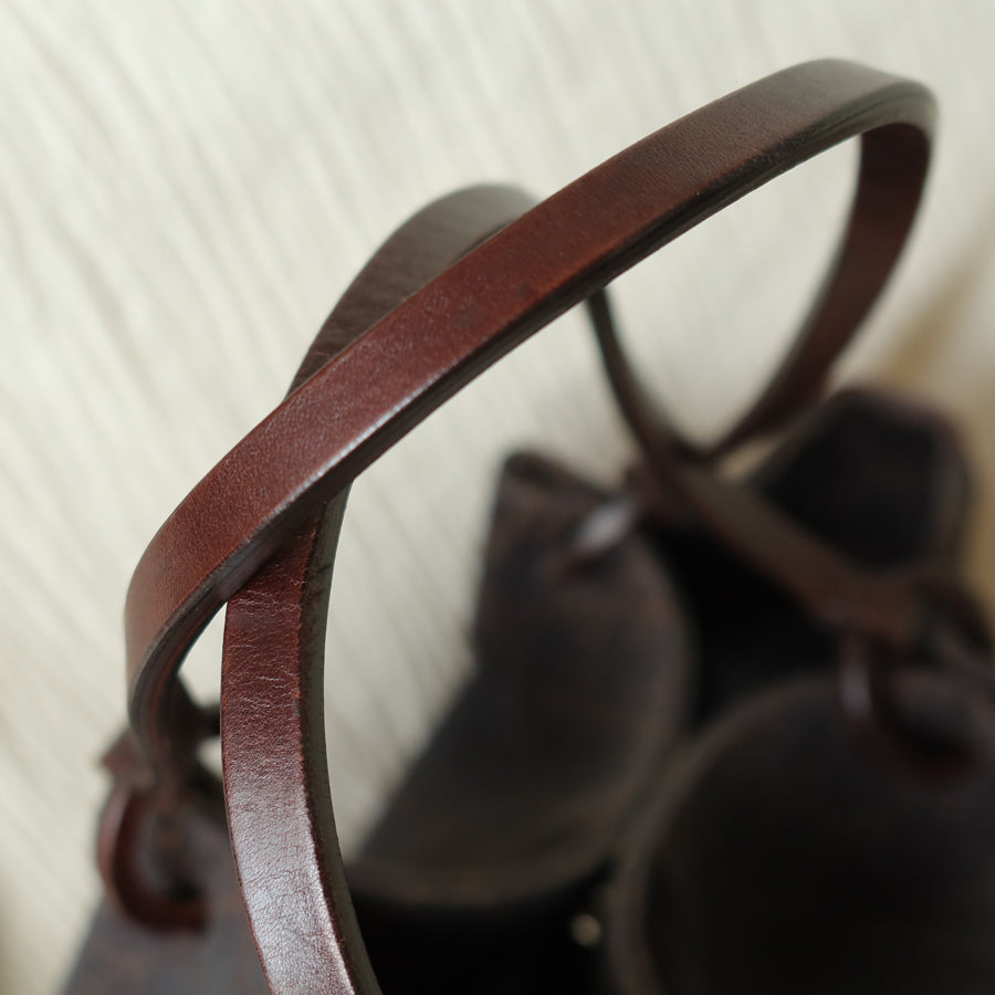 Gucci Vintage Dark Brown Canvas Leather GG Monogram Daily Tote Shoulder Bag