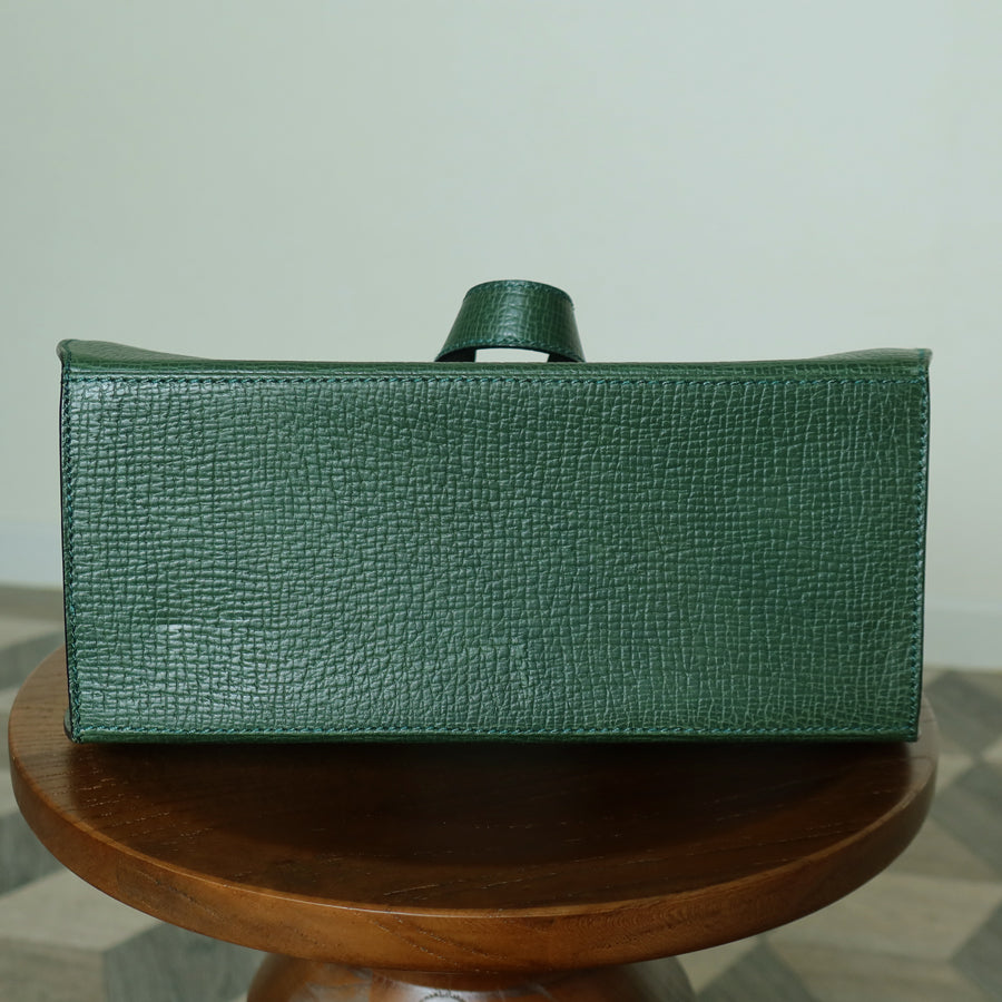 Loewe Vintage Emerald green Leather Knot charm Rounded Shoulder Bag