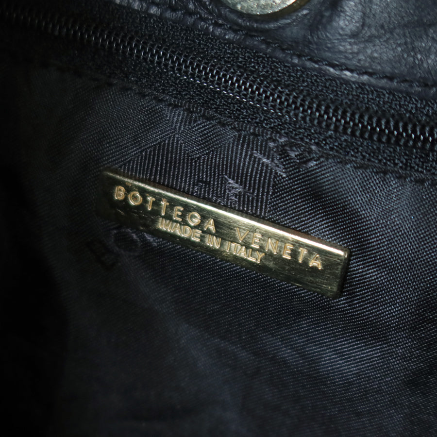 Bottega Veneta Vintage Black Intrecciato Mismatch Rings Hobo Shoulder Bag