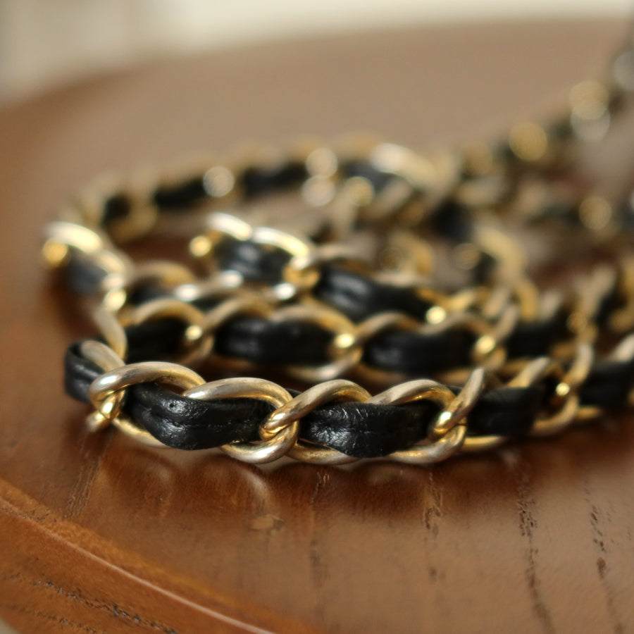 Chanel Vintage Black Lambskin Gold Tassel Asymmetrical Double Flap Bag S