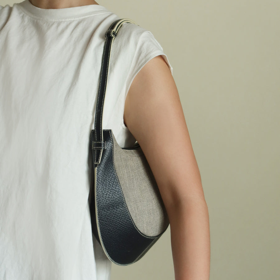 Loewe Vintage Mixed Leather Half-moon 2 way Shoulder Bag