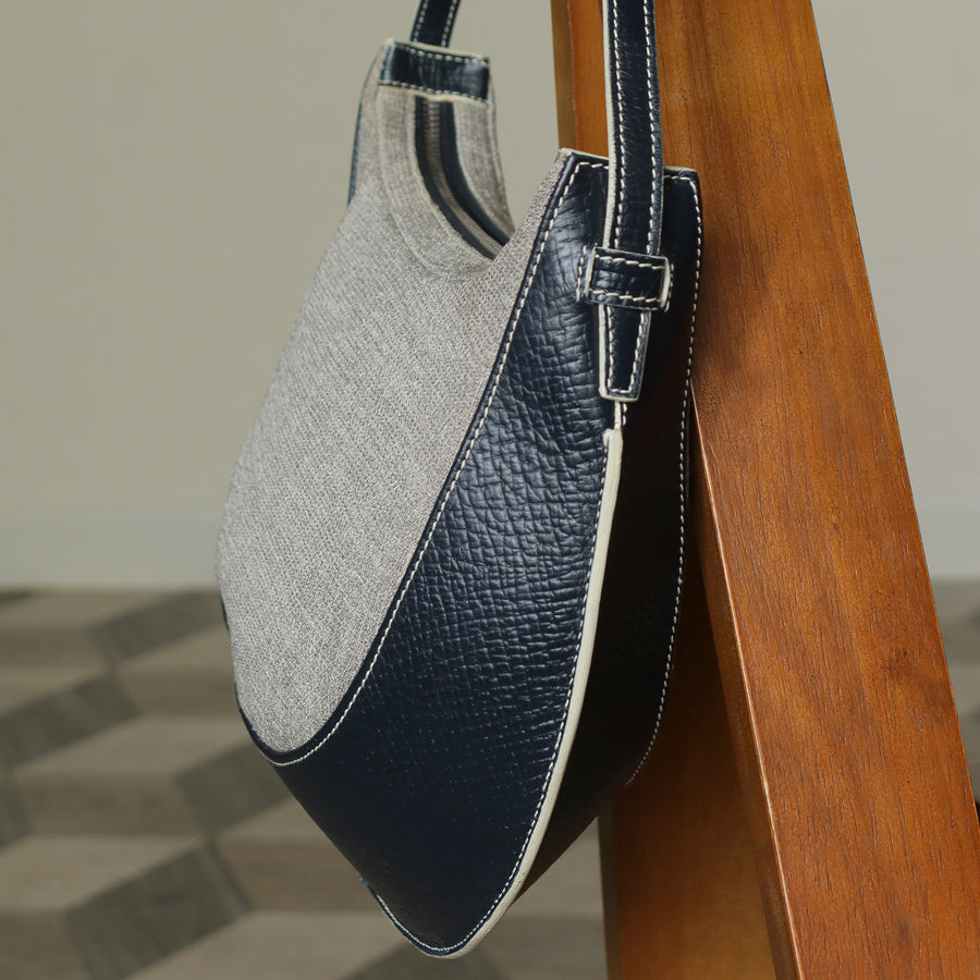 Loewe Vintage Mixed Leather Half-moon 2 way Shoulder Bag