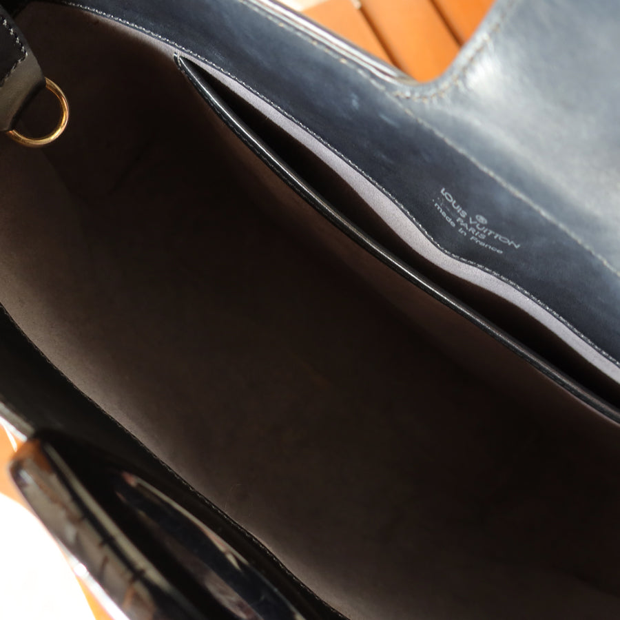 Louis Vuitton Vintage Black Epi Leather Buckle Shoulder Bag