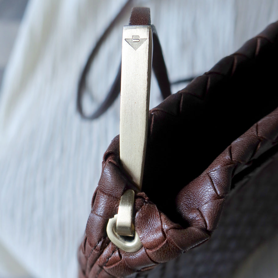 Bottega Veneta Vintage Dark Brown Intrecciato Leather Sardine Shoulder Bag