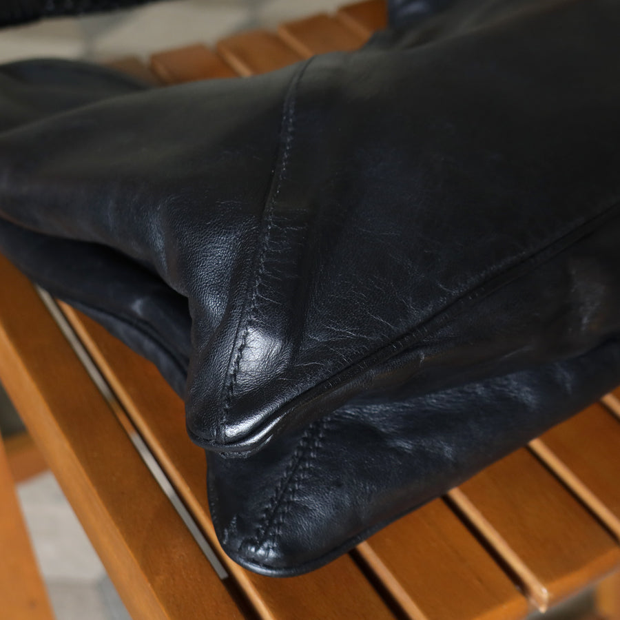 Bottega Veneta Vintage Black Leather Braided Strap Hobo Shoulder Bag