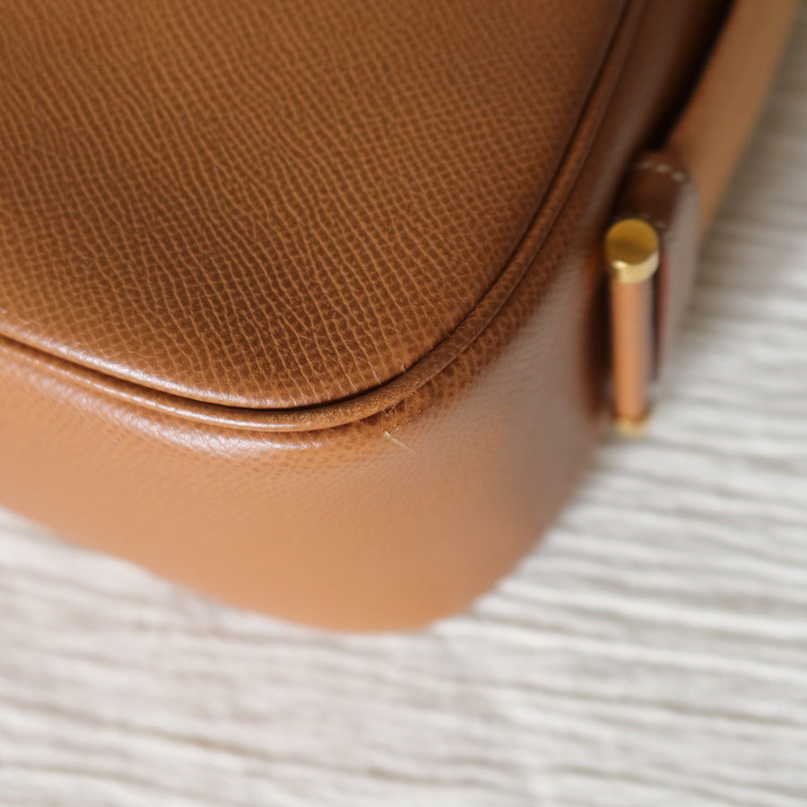 Hermès Vintage '90s Brown Courchevel Leather Tsako Shoulder Bag