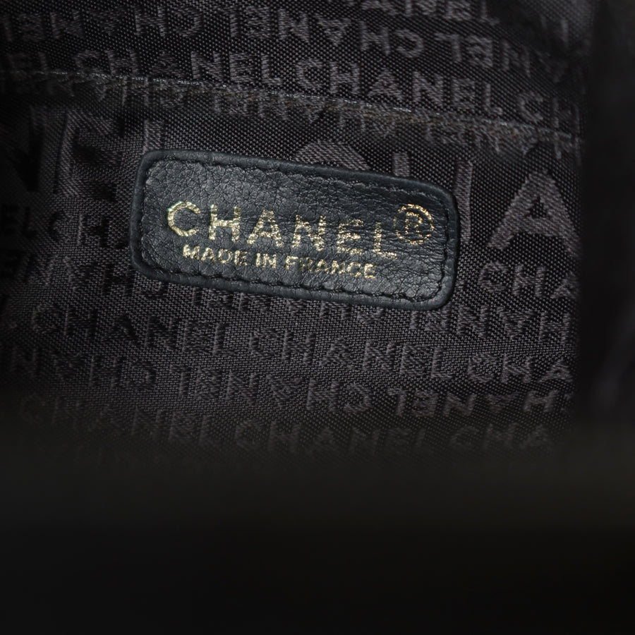 Chanel Vintage Black Calfskin CC Dice Fringe Charm 2way Hobo Bag S