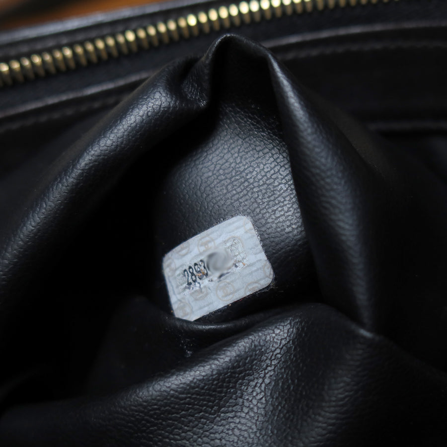 Chanel Vintage Black Lambskin CC Turn lock Pocket CC charm Large Shoulder Bag