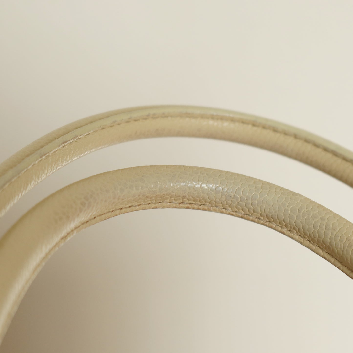 Chanel Vintage Caviar Leather Beige Tote Bag