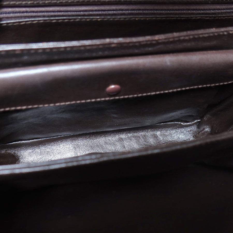 Celine Vintage Dark Brown Triomphe Horse Carriage C Sulky Shoulder Bag