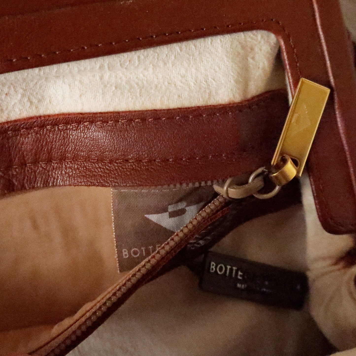 Bottega Veneta Vintage Brown Intrecciato Leather 2way Bag