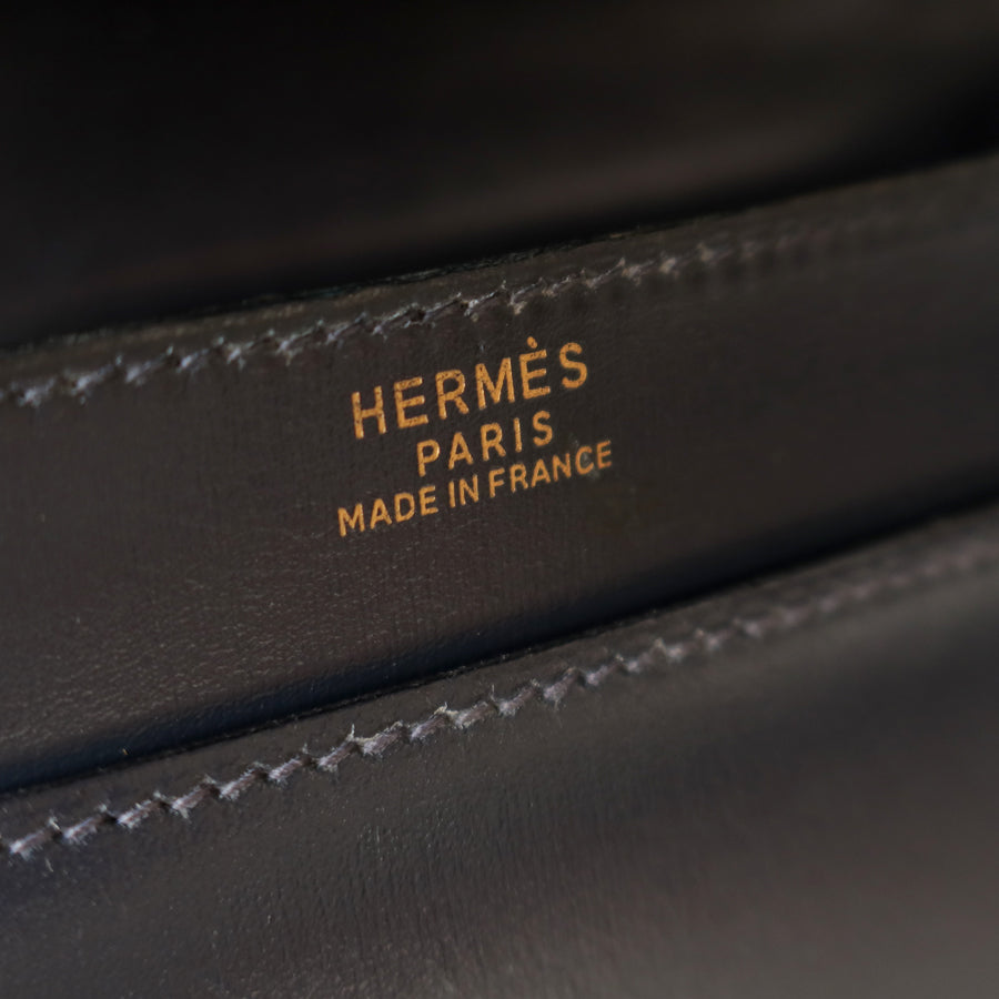 Vintage Hermès 1980s Emblem Ring Box Calf Shoulder Bag