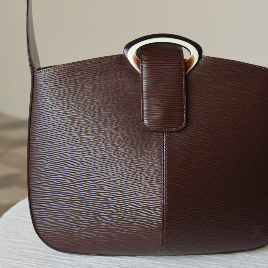 Louis Vuitton Vintage Brown Epi Leather Buckle Shoulder Bag