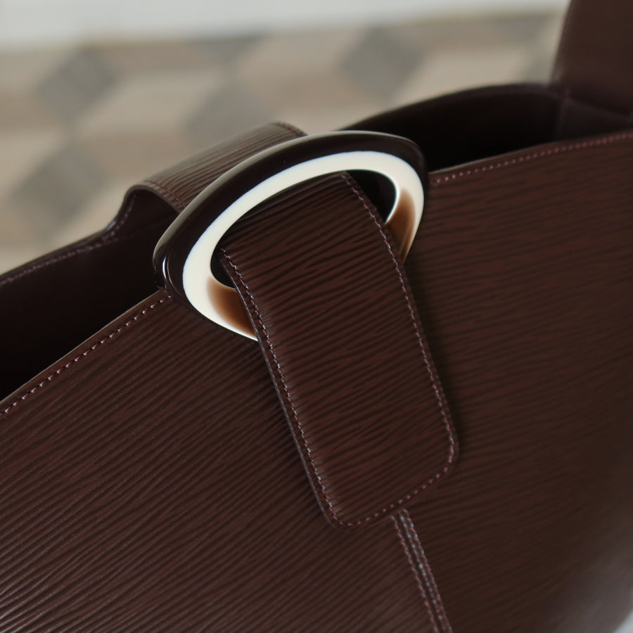 Louis Vuitton Vintage Brown Epi Leather Buckle Shoulder Bag