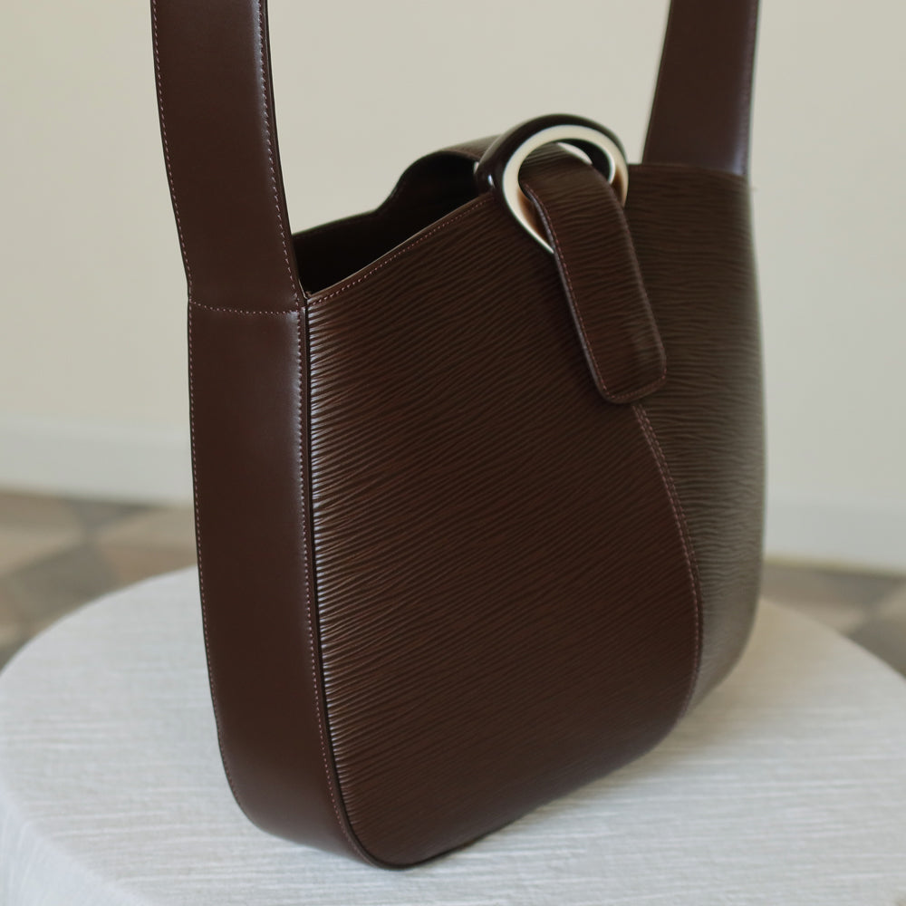 Louis Vuitton Vintage Brown Epi Leather Buckle Shoulder Bag