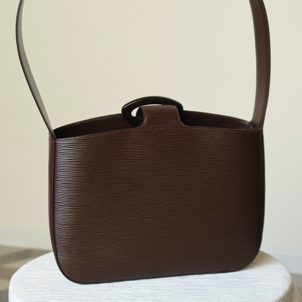 Louis Vuitton Vintage Brown Epi Leather Buckle Shoulder Bag