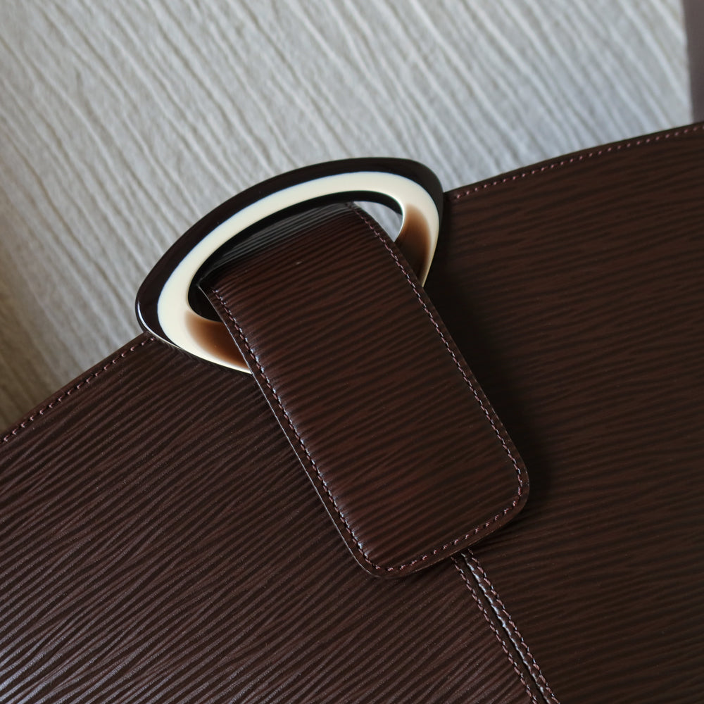 Louis Vuitton Vintage Brown Epi Leather Buckle Shoulder Bag