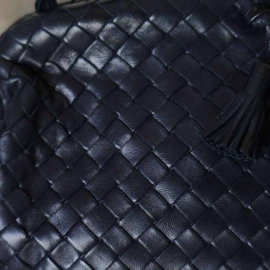 Bottega Veneta Vintage Intrecciato Weave Leather Kiss Lock Crossbody Flap Bag