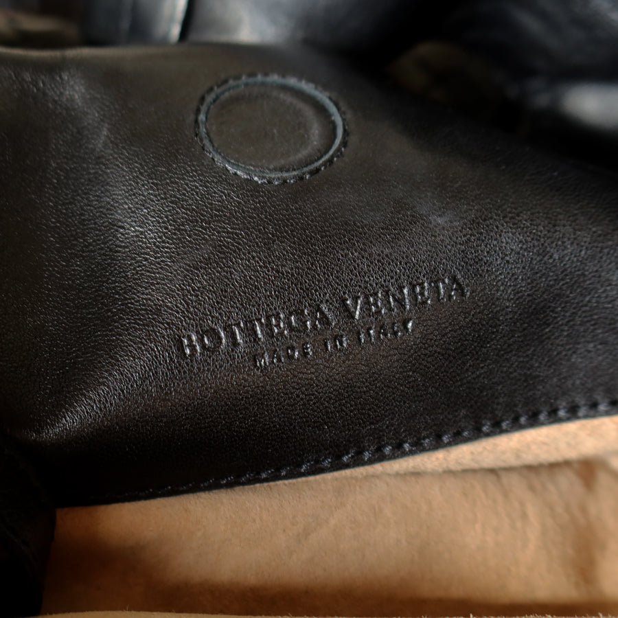 Bottega Veneta Vintage Black Medium Intrecciato Hobo Shoulder Bag