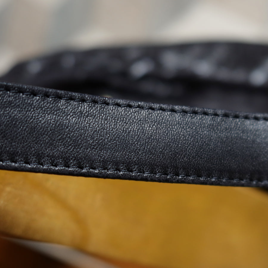 Bottega Veneta Vintage Black Intrecciato Hobo Shoulder Bag