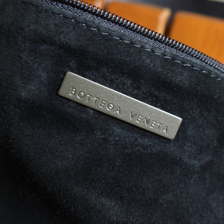 Bottega Veneta Vintage Black Intrecciato Hobo Shoulder Bag