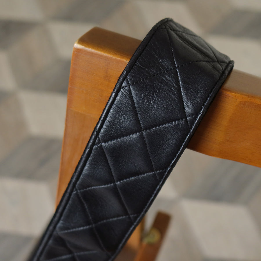 Rare Chanel Vintage Black Lambskin CC Turn Lock Double Quilted Shoulder Bag