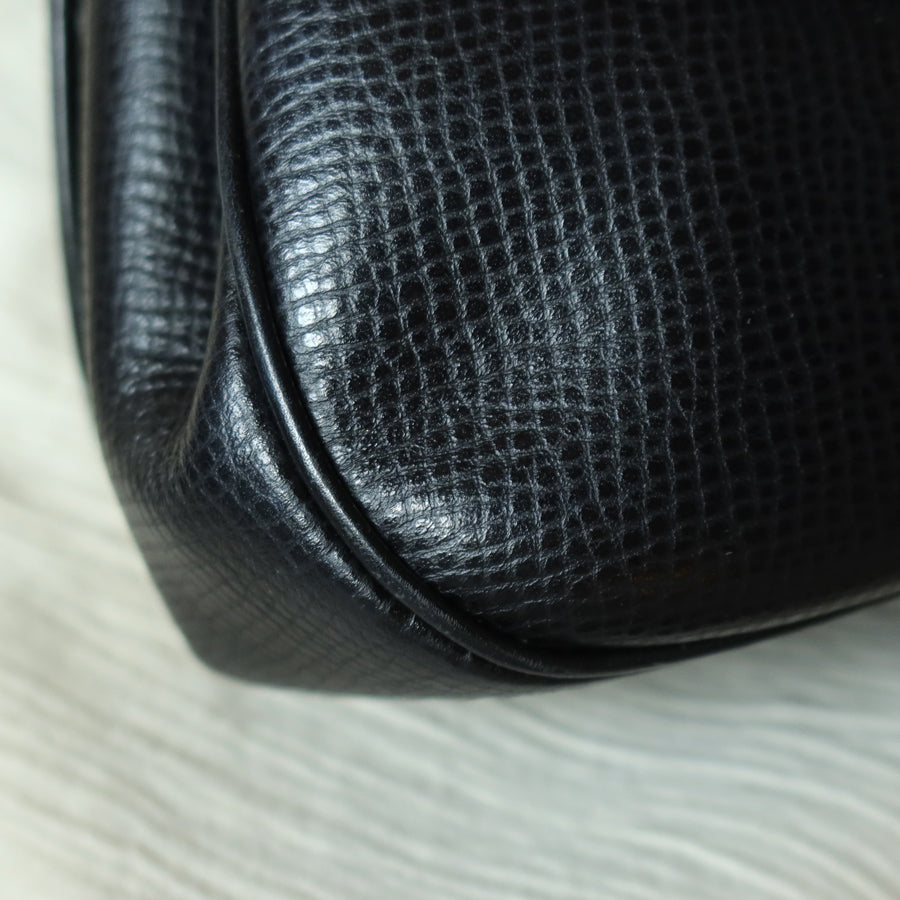 Christian Dior Vintage Black CD Gold oval medallion 2way Shoulder Bag