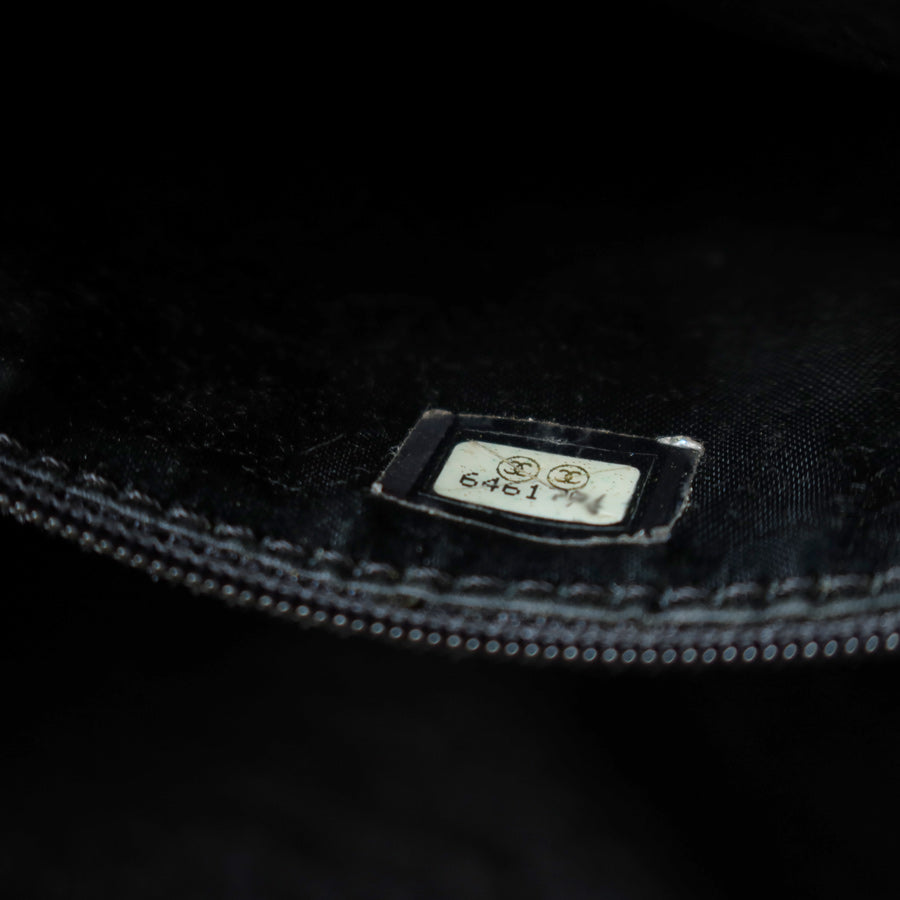 Chanel Vintage Quilted Black Caviar Leather CC mark Top Handle Weekend Bag