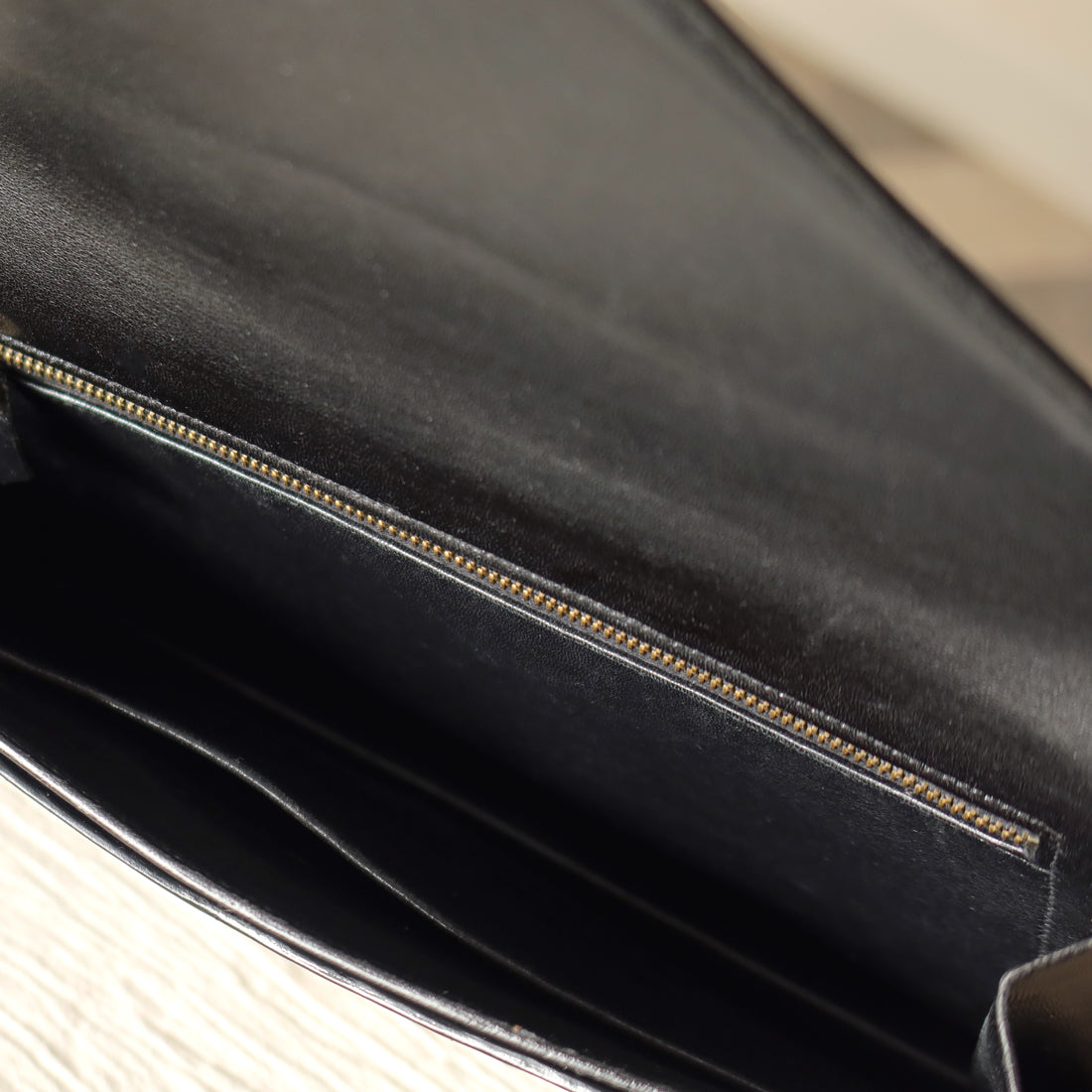 Vintage Hermès Lydie Black Box Calf Leather 2-way Clutch Bag