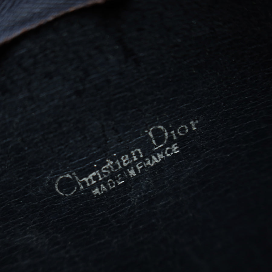 Christian Dior Vintage Black Leather Half Moon 2way Shoulder Bag
