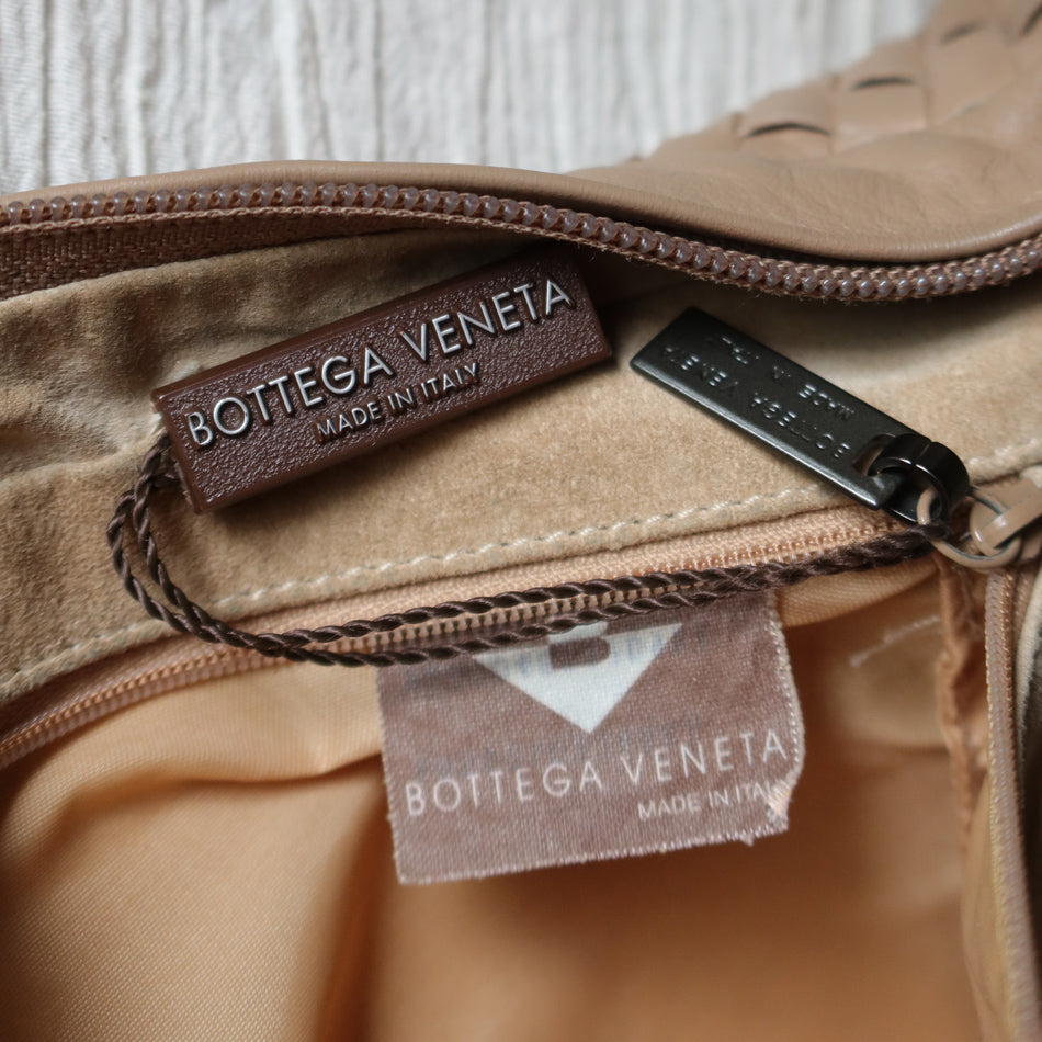Bottega Veneta Vintage Brown Intrecciato Hobo Shoulder Bag