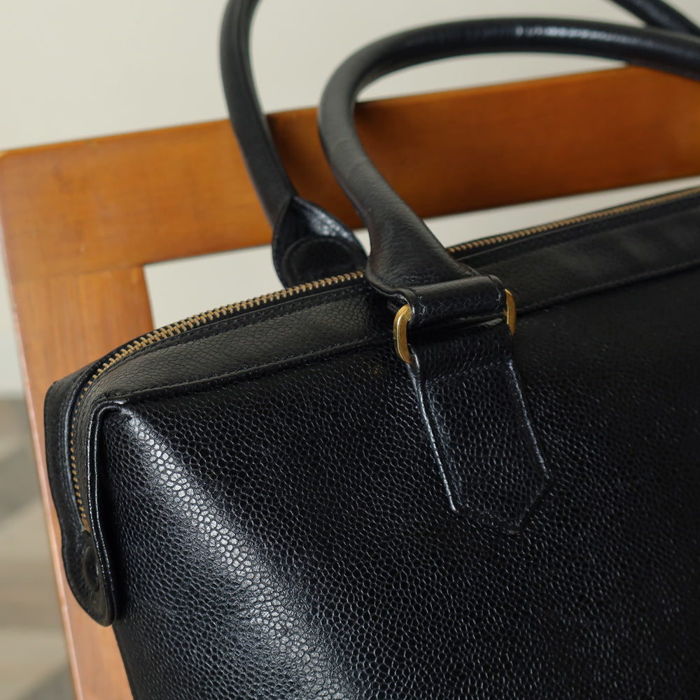 Vintage Chanel Black Caviar CC Turn lock Double sided XL Shoulder Bag