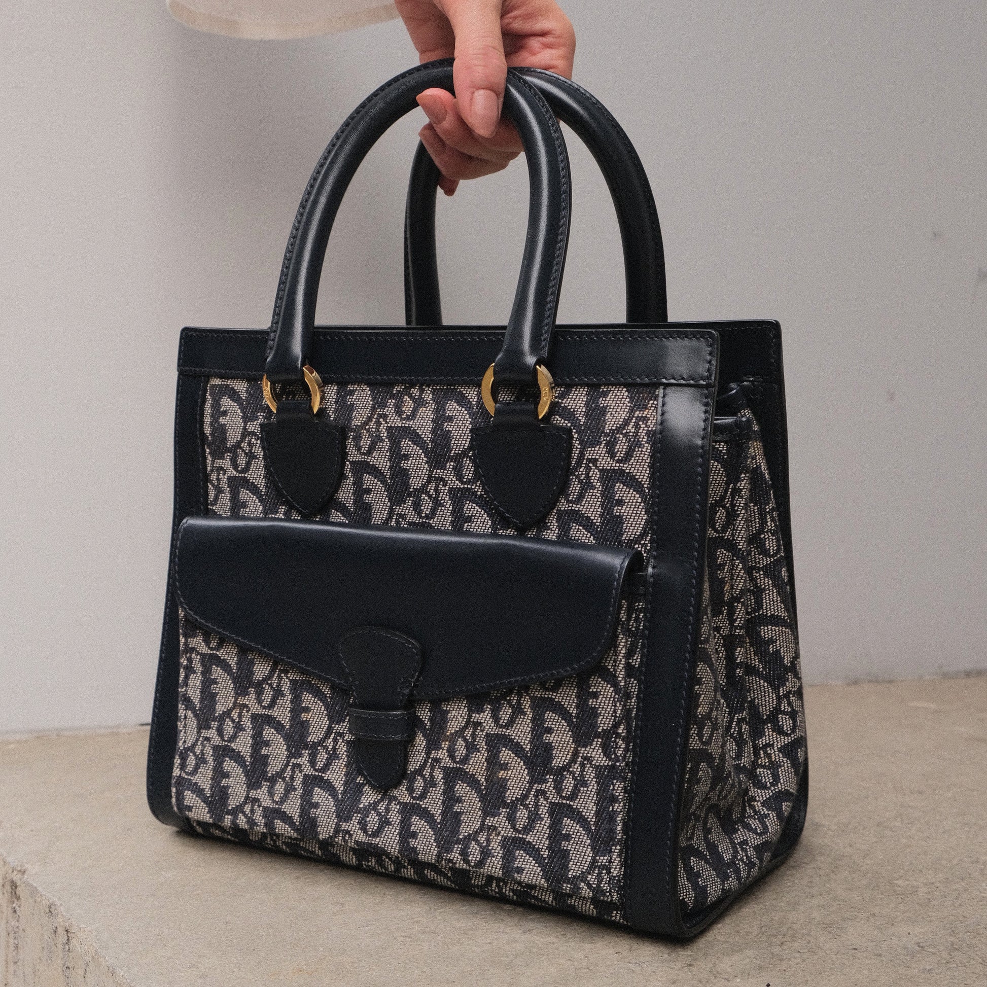 Christian Dior Vintage Oblique Trotter Monogram Diorissimo Handbag