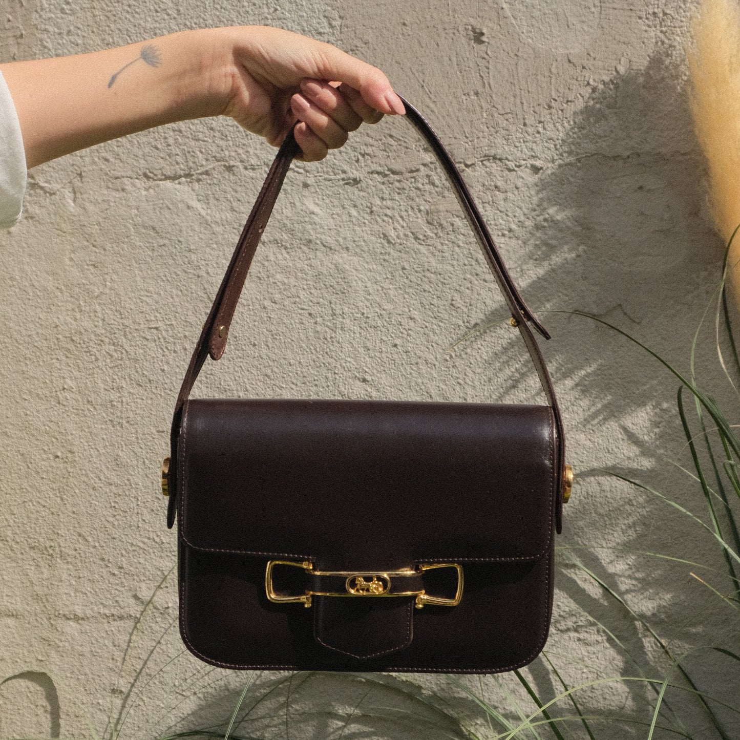Celine Vintage Horse Carriage Shoulder Box Bag
