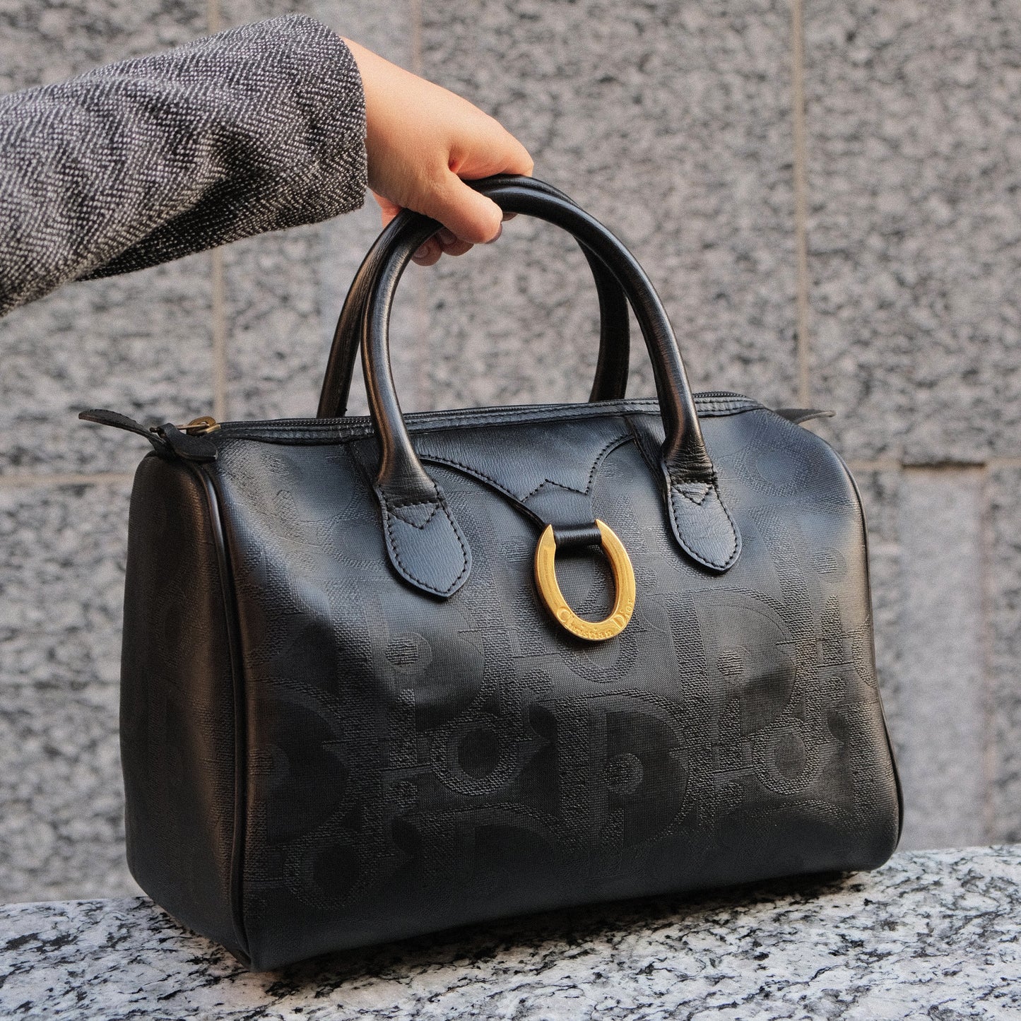 Christian Dior Vintage Black Monogram Speedy Bag