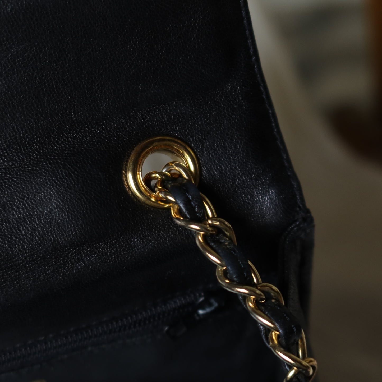 Chanel Vintage Black Lambskin Tassel Asymmetrical Double Flap Bag S