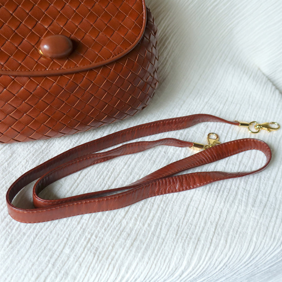 Bottega Veneta Vintage Dark Brown Intrecciato Weave Turn Lock 2way Shoulder Bag S
