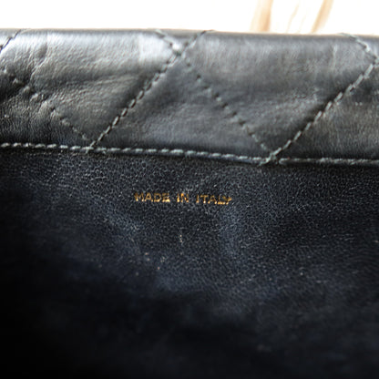 Chanel Vintage Black Lambskin Tassel Asymmetrical Double Flap Bag