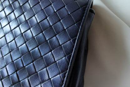 Bottega Veneta Vintage Intrecciato Weave Turnlock Flap Bag 12