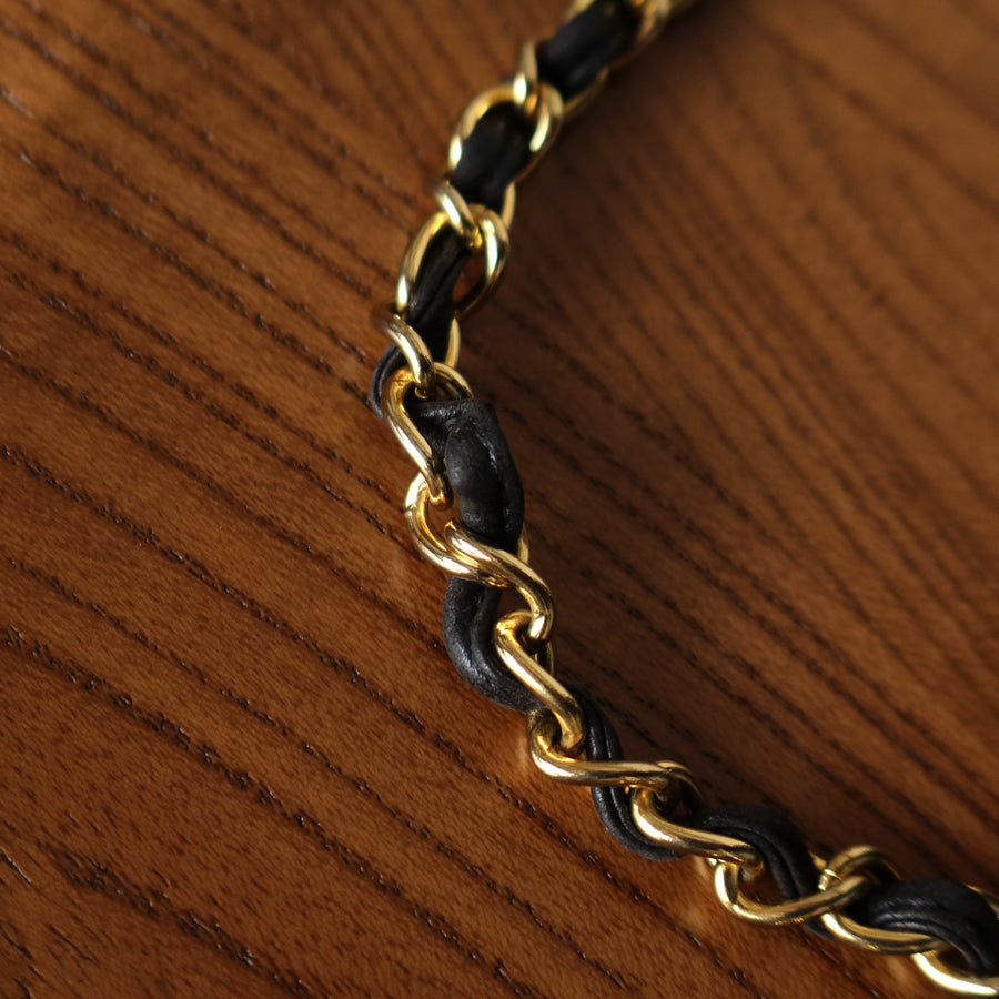 Chanel Vintage Black Lambskin Matelasse Diamond Quilted CC mark Flap Bag