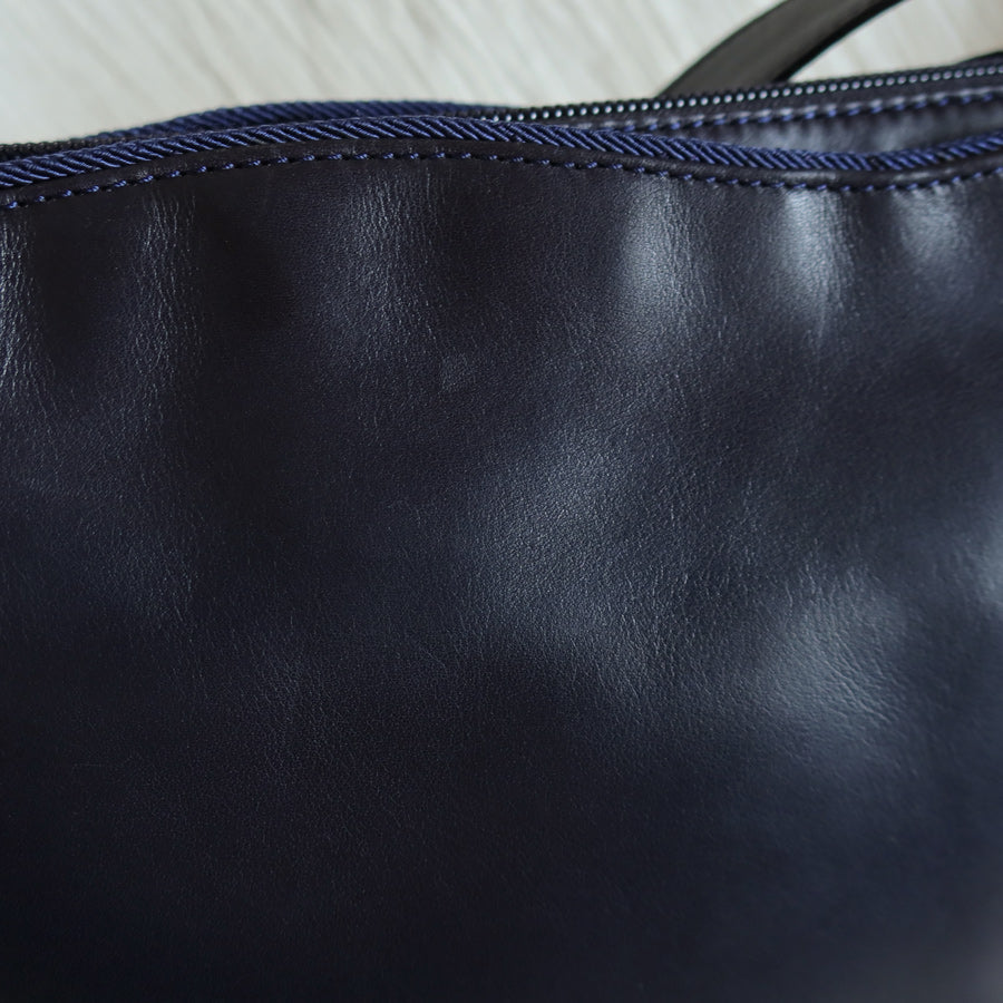 Christian Dior Vintage Navy Fringe Charm CD logo Leather Crossbody Sling Bag