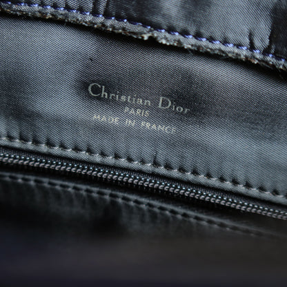 Christian Dior Vintage Navy Fringe Charm CD logo Leather Crossbody Sling Bag
