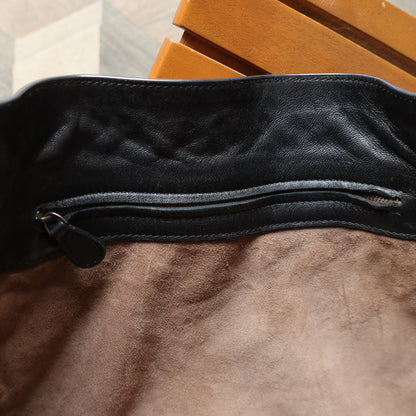 Bottega Veneta Vintage Black Nappa Intrecciato Loop Rings Hobo Shoulder Bag