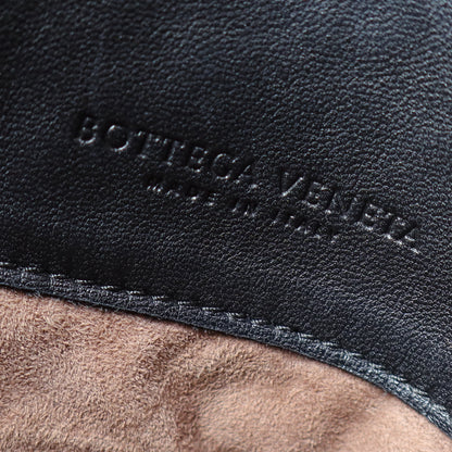 Bottega Veneta Vintage Black Nappa Intrecciato Loop Rings Hobo Shoulder Bag