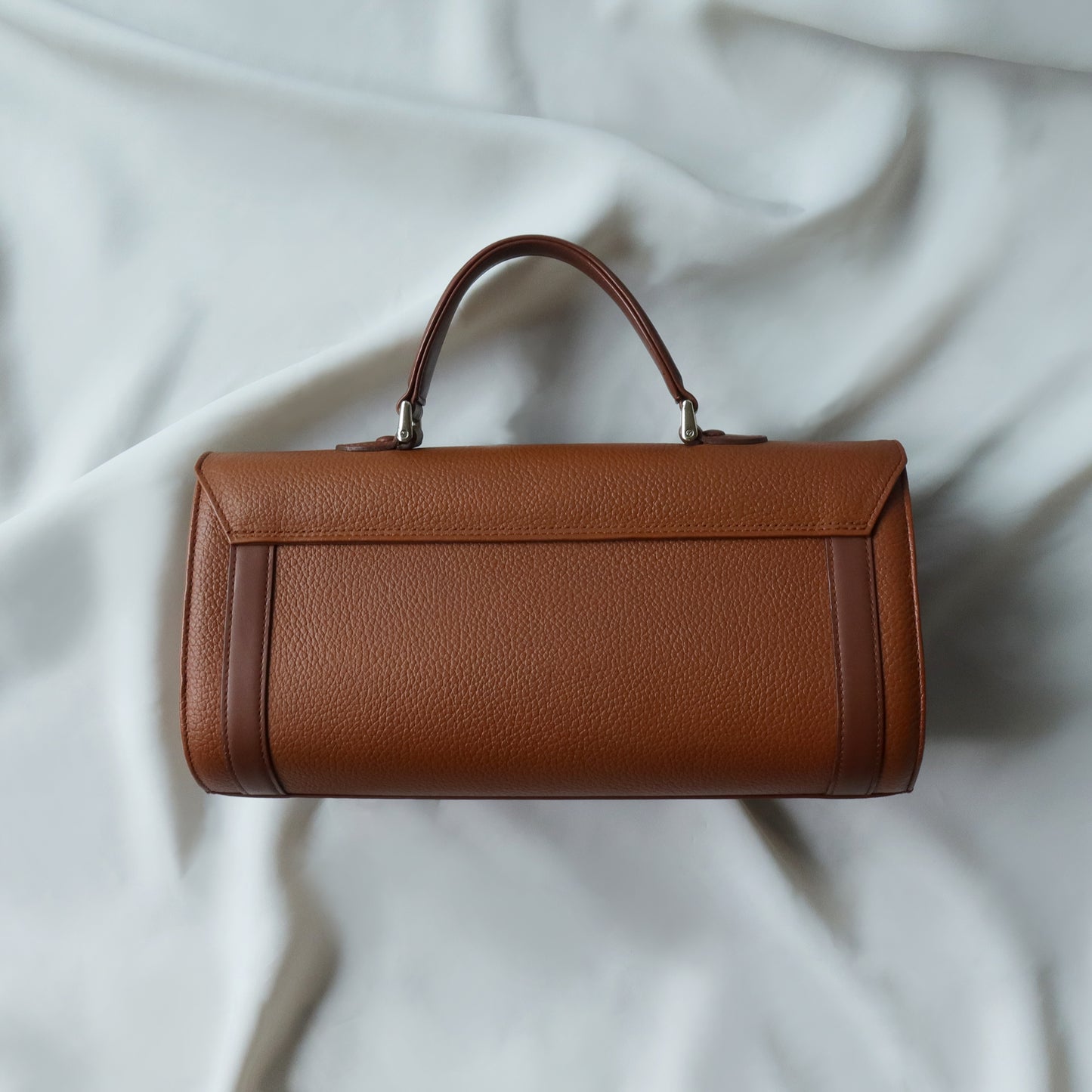 Burberry Vintage Brown Grained Leather Top Handle Bag