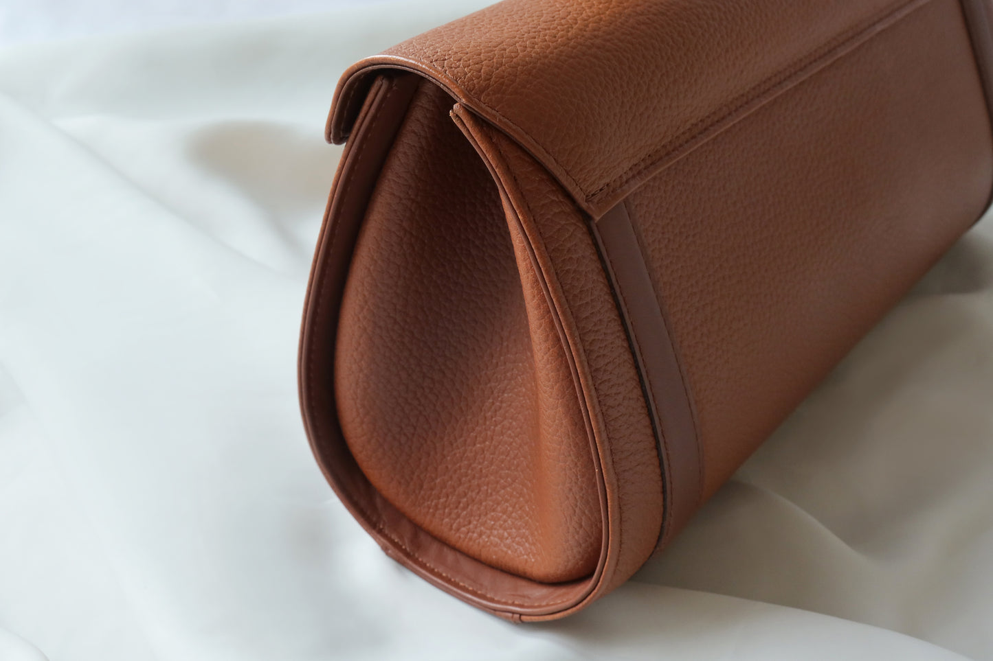 Burberry Vintage Brown Grained Leather Top Handle Bag