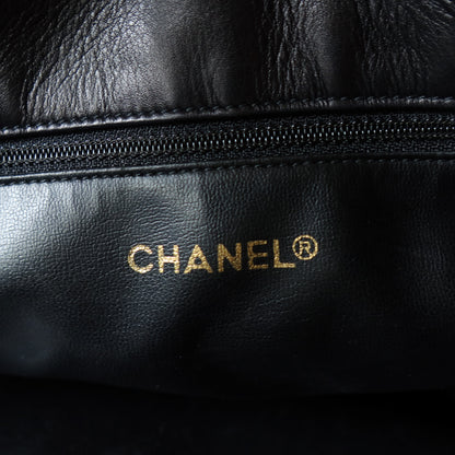 Chanel Vintage Black Calfskin Matelasse Quilted CC Charm Crossbody Shoulder Bag