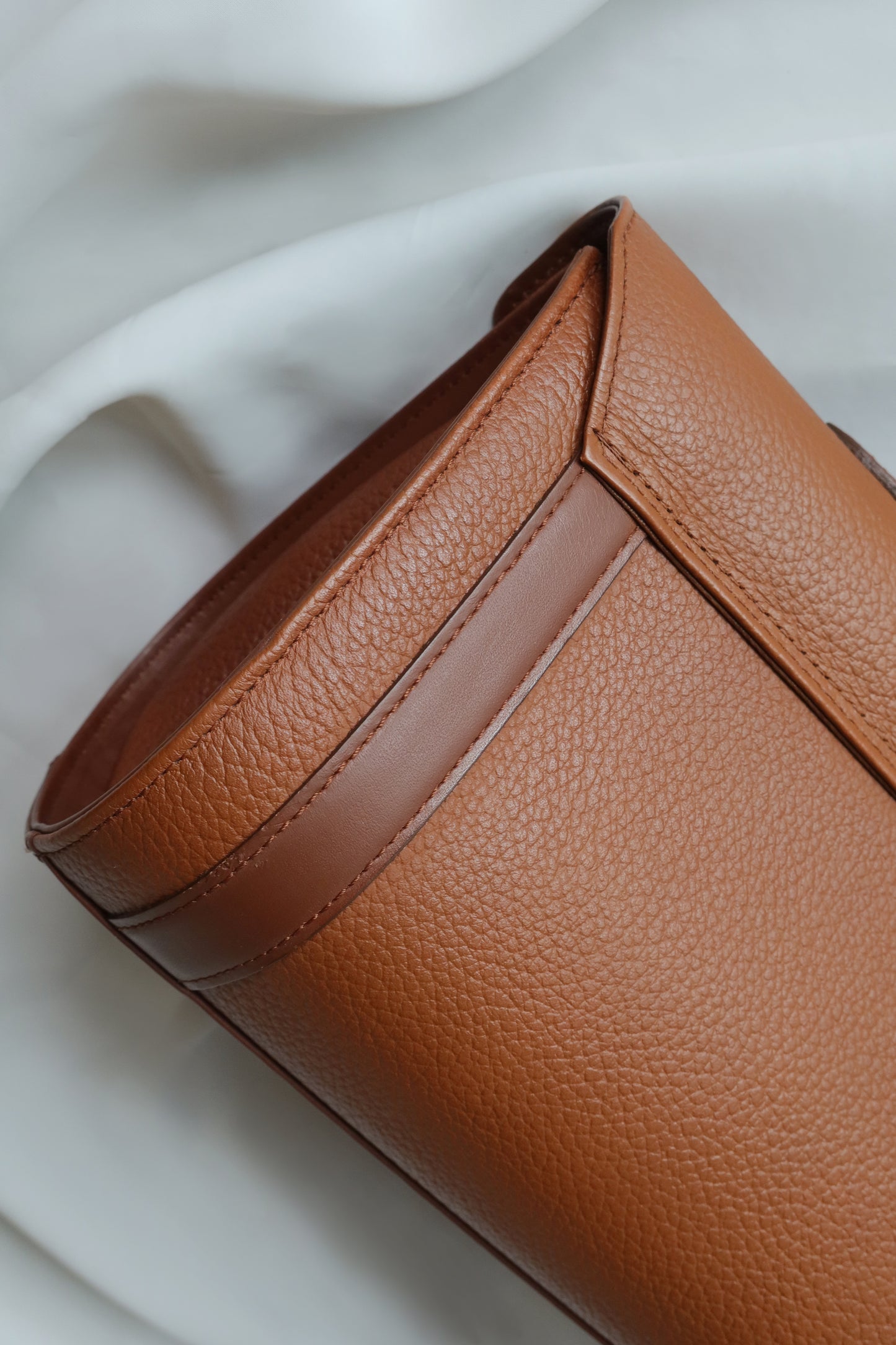 Burberry Vintage Brown Grained Leather Top Handle Bag