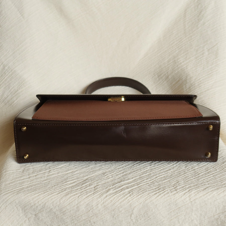 Saint Laurent ２WAYバッグ レザー ブラウン 464960 YSL Saint Laurent Vintage Brown Leather Boxy East West 2way Flap